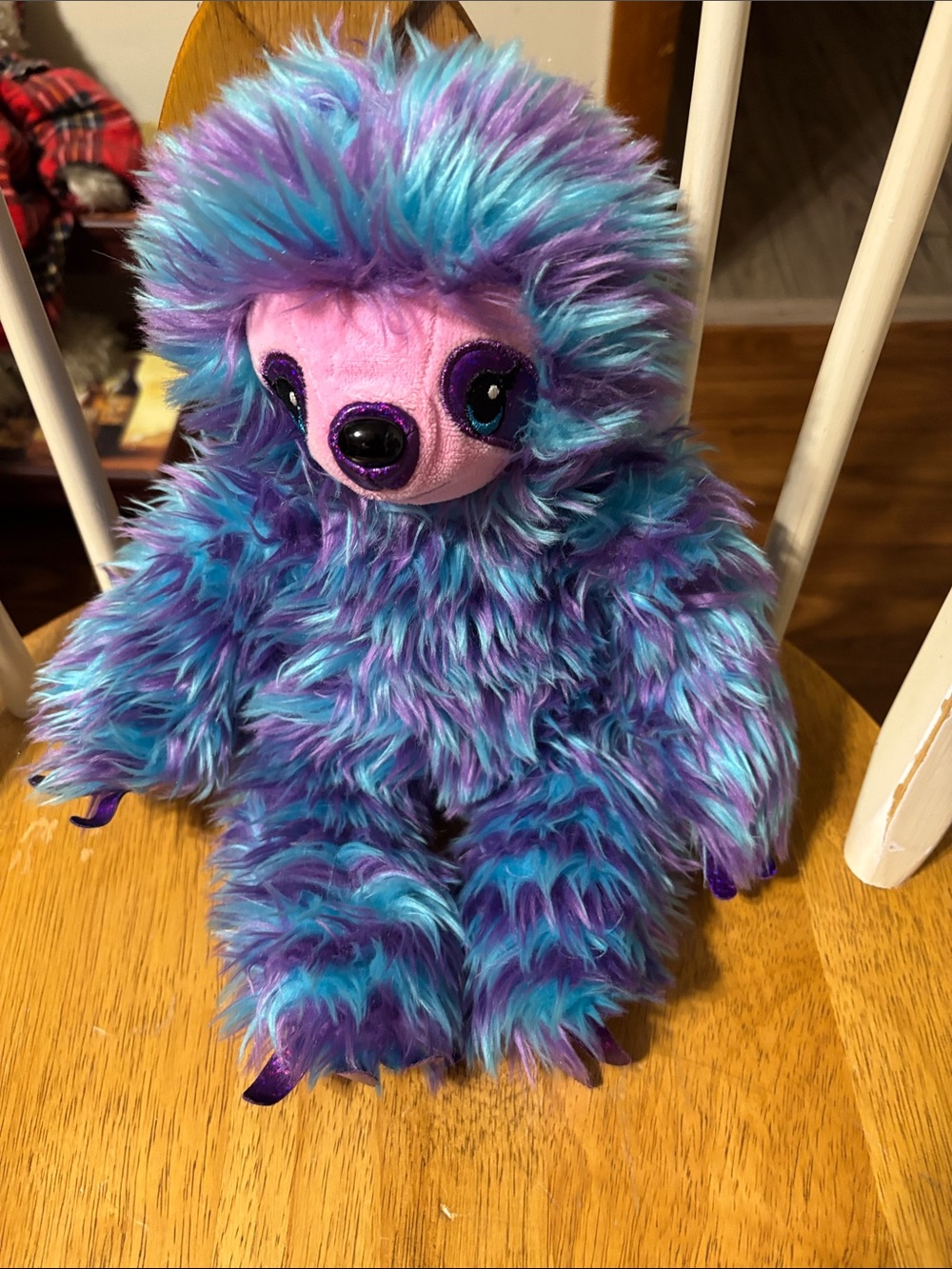 Build-A-Bear Blue & Purple Fuzzy Sloth Plush